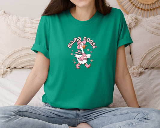 Mothers Day Cute Mama Goose Flowers Mom Graphic T-Shirt