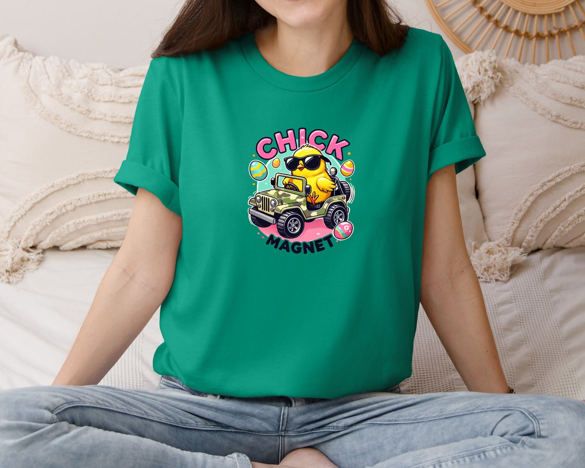 brand:Bella Canvas|color:Kelly|Chick Magnet Easter Chick Cool Graphic T-Shirt