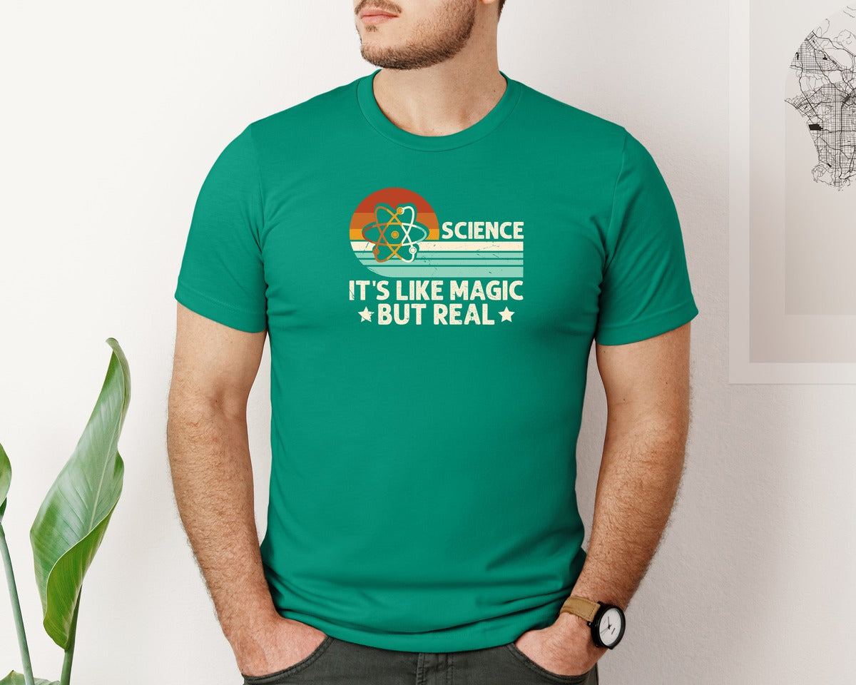 brand:Bella Canvas|color:Kelly|Science Its Like Magic But Real T Shirt 2 Graphic T-Shirt