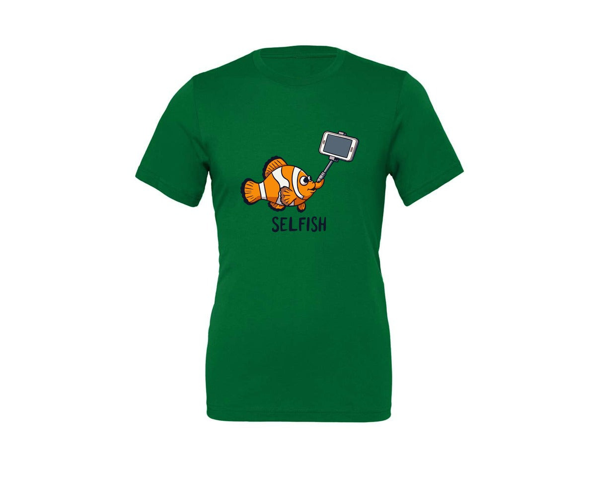 brand:Generic|color:Kelly|Selfish Clownfish Funny Fish Design Graphic T-Shirt