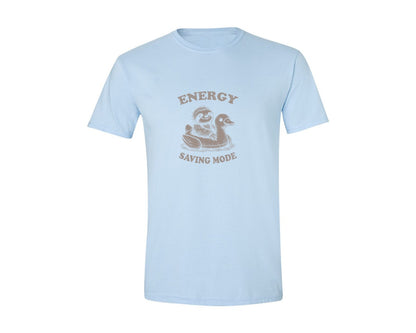 brand:Generic|color:Light Blue|Energy Saving Mode Sloth On Duck Float Graphic T-Shirt