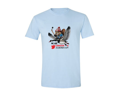 brand:Generic|color:Light Blue|We Are Canada Elbows Up 2 Graphic T-Shirt