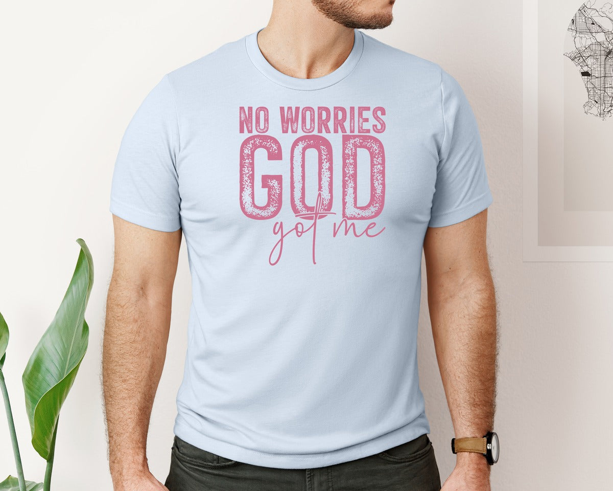 brand:Bella Canvas|color:Light Blue|Unafraidgod Got Me Christian Q Graphic T-Shirt