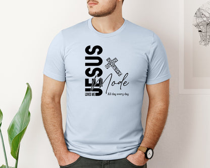 brand:Bella Canvas|color:Light Blue|Jesus Loves Me Love Like Jesus Graphic T-Shirt