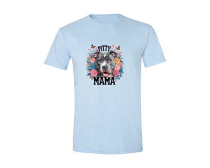 brand:Generic|color:Light Blue|Pitty Mama Cute Pitbull Dog Graphic T-Shirt