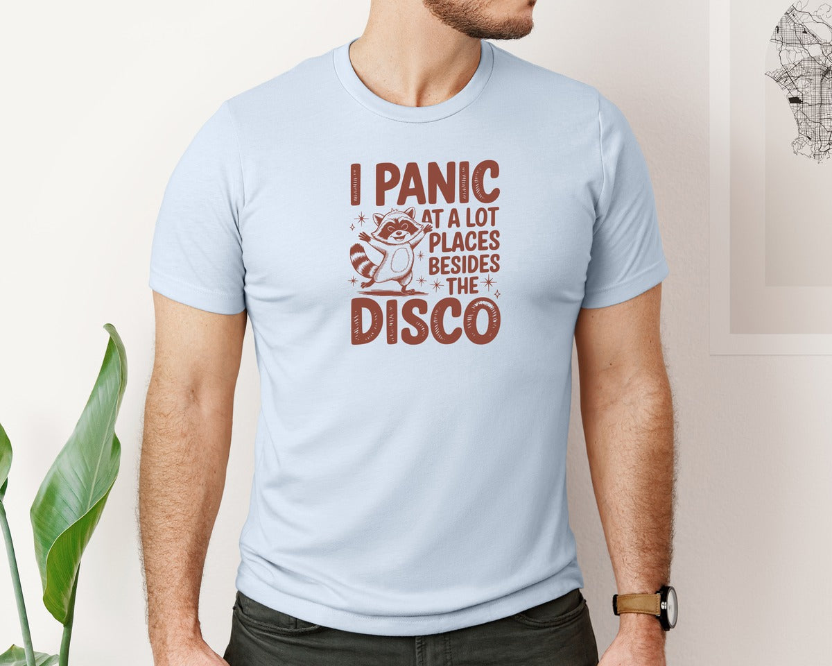 brand:Bella Canvas|color:Light Blue|I Panic At Lot Places Besides The Disco 2 Graphic T-Shirt