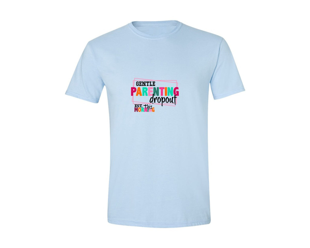 brand:Generic|color:Light Blue|Gentle Parenting Dropout Svgmothers Day 2 Graphic T-Shirt