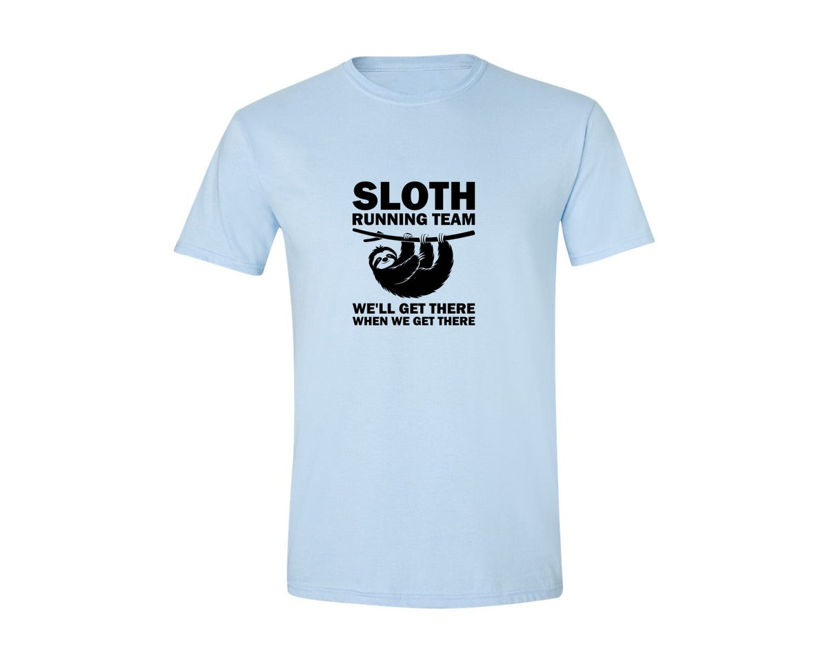 brand:Generic|color:Light Blue|Sloth Running Team T Shirt 2 Graphic T-Shirt