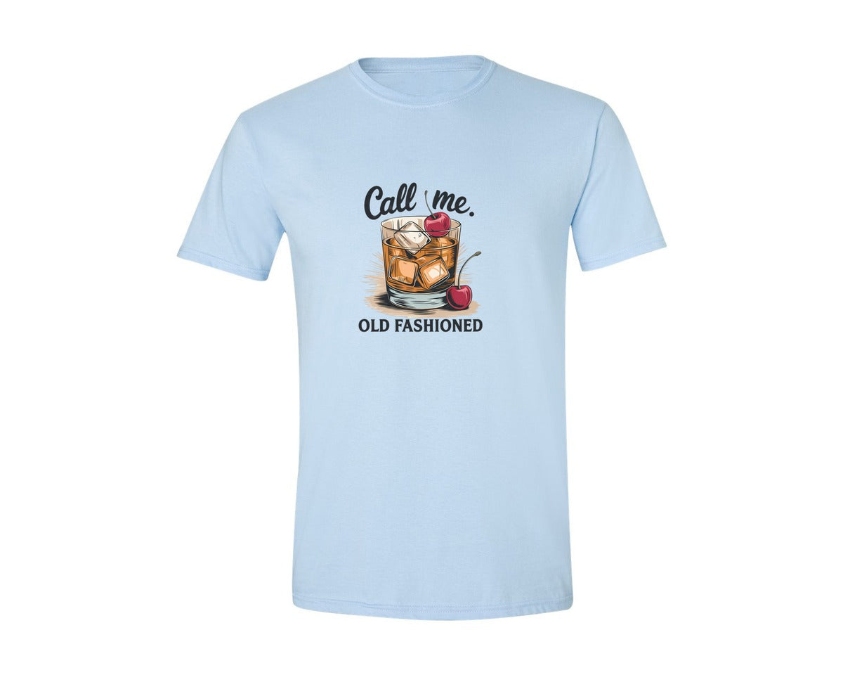 brand:Generic|color:Light Blue|Call Me Old Fashioned Retro Whiskey 2 Graphic T-Shirt