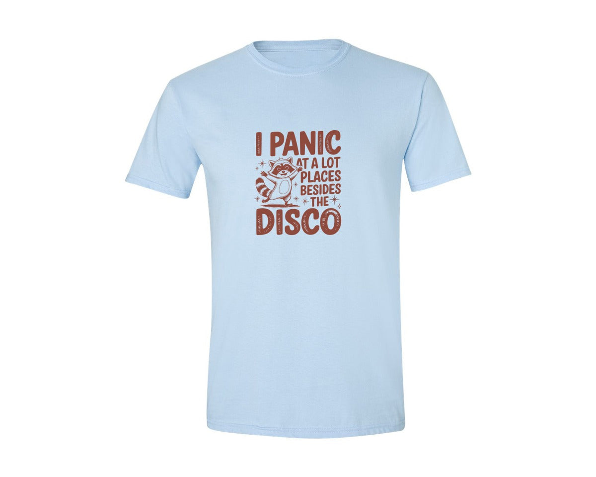brand:Generic|color:Light Blue|I Panic At Lot Places Besides The Disco 2 Graphic T-Shirt