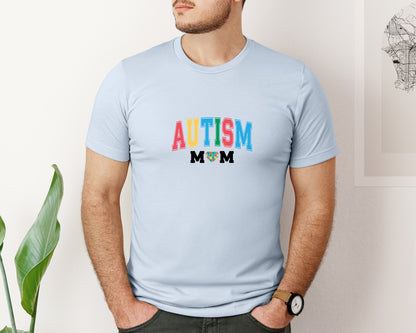 brand:Bella Canvas|color:Light Blue|Autism Mom Autism Day Graphic T-Shirt