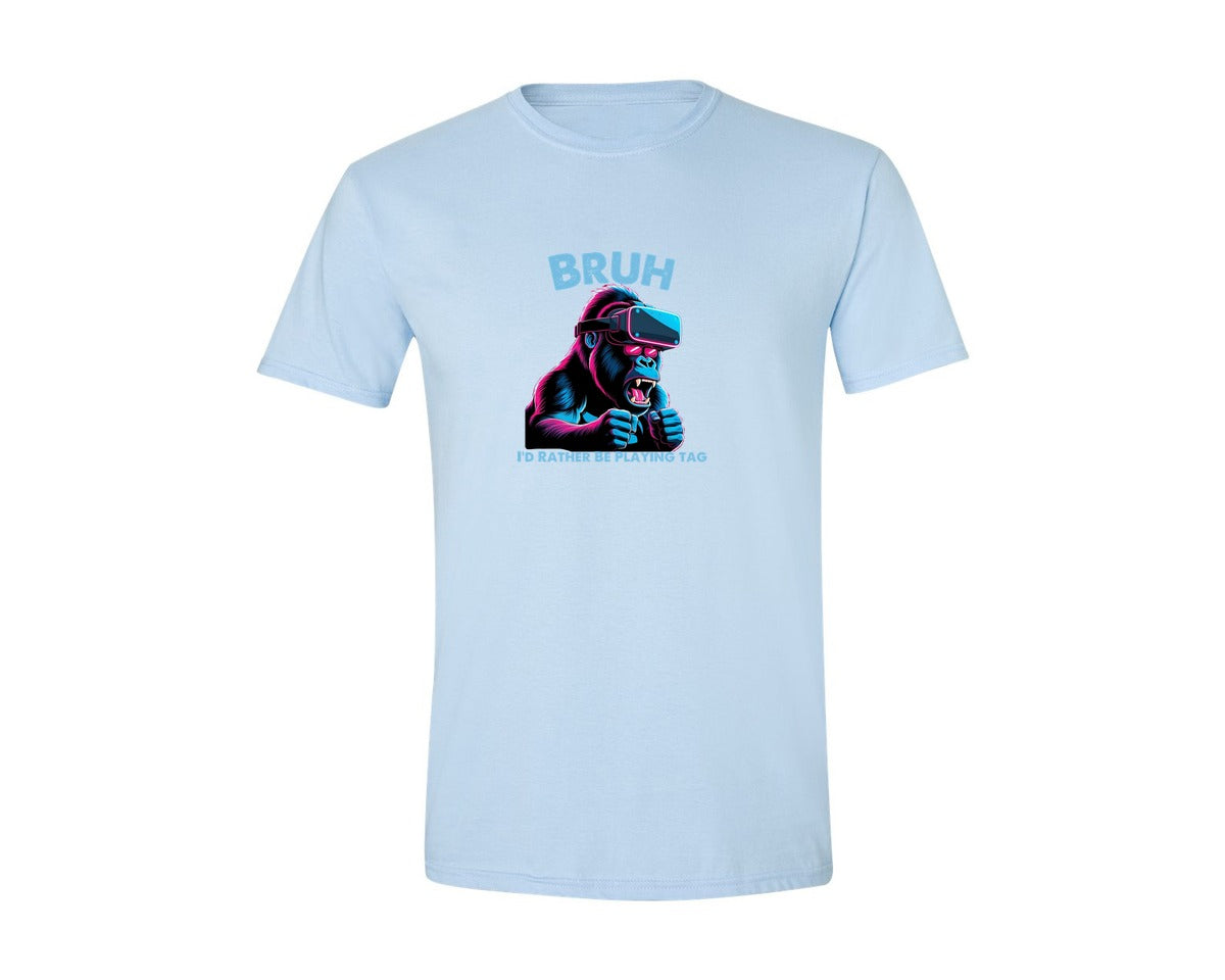 brand:Generic|color:Light Blue|Bruh Id Rather Be Playing Tag T Shirt Graphic T-Shirt