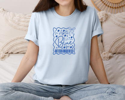 brand:Bella Canvas|color:Light Blue|In April We Wear Blue Autism 2 Graphic T-Shirt