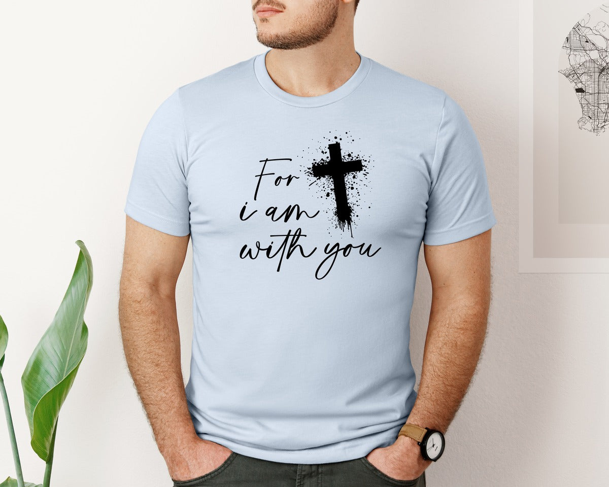 brand:Bella Canvas|color:Light Blue|Fear Not Christianity Bible Graphic T-Shirt