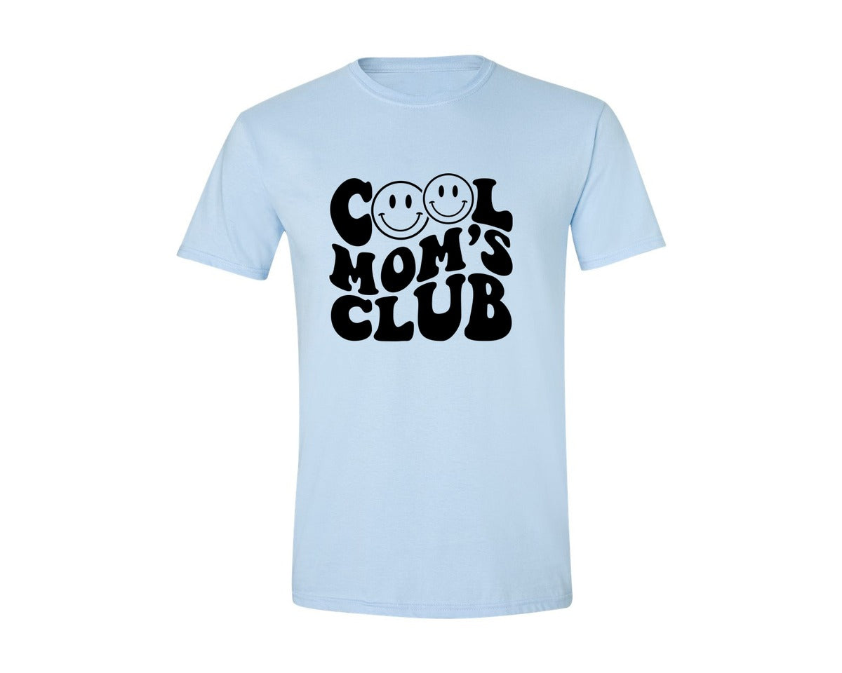 brand:Generic|color:Light Blue|Cool Moms Club Wavy 2 Graphic T-Shirt