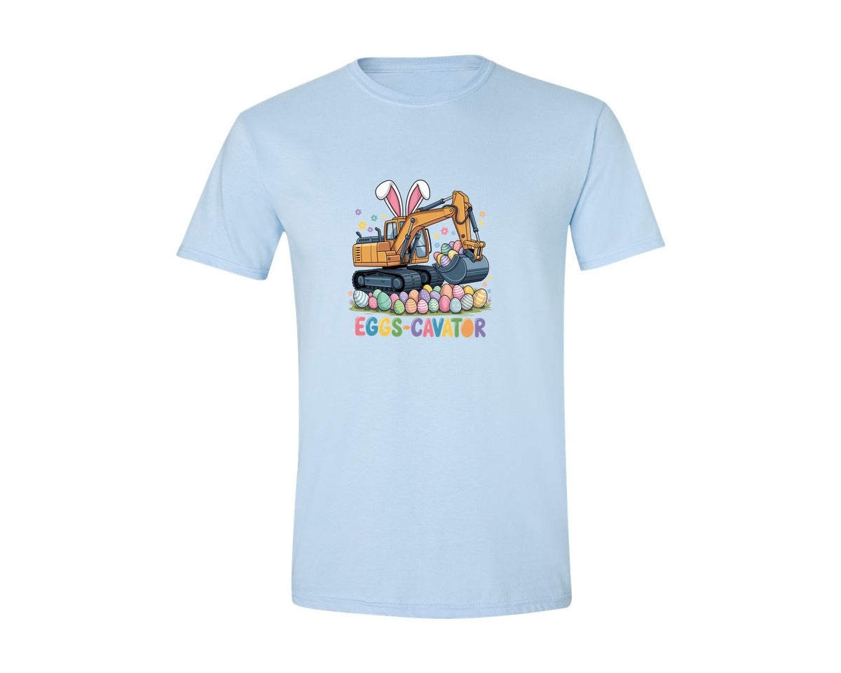 brand:Generic|color:Light Blue|Eggs Cavator Easter Excavator 3 Graphic T-Shirt