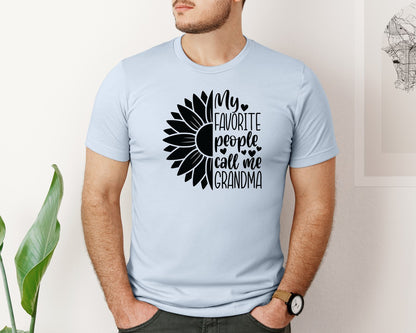 brand:Bella Canvas|color:Light Blue|Grandma Sunflower Grandma Graphic T-Shirt