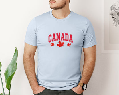 brand:Bella Canvas|color:Light Blue|Canada Maple Leaf Canada Graphic T-Shirt