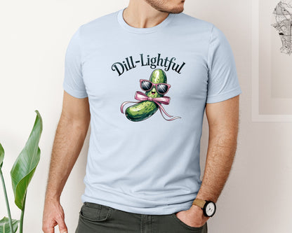 brand:Bella Canvas|color:Light Blue|Dill Lightful Funny Pickle 2 Graphic T-Shirt