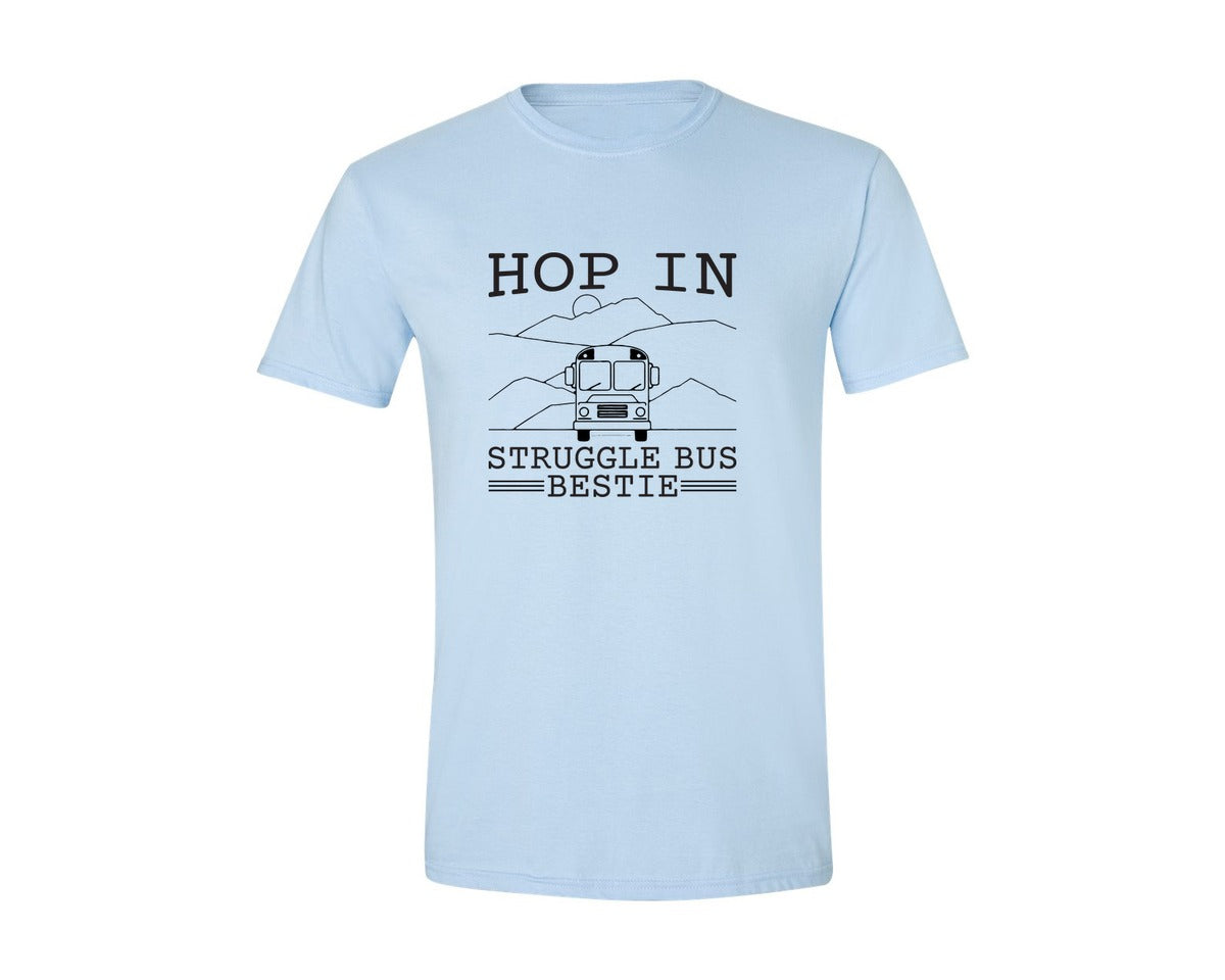 brand:Generic|color:Light Blue|Hop In Bestie Sweatshirt Struggle Bus Graphic T-Shirt