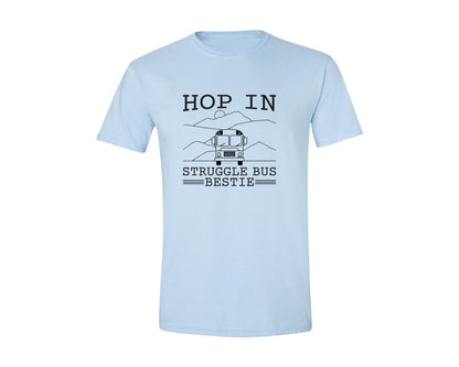 brand:Generic|color:Light Blue|Hop In Bestie Sweatshirt Struggle Bus Graphic T-Shirt
