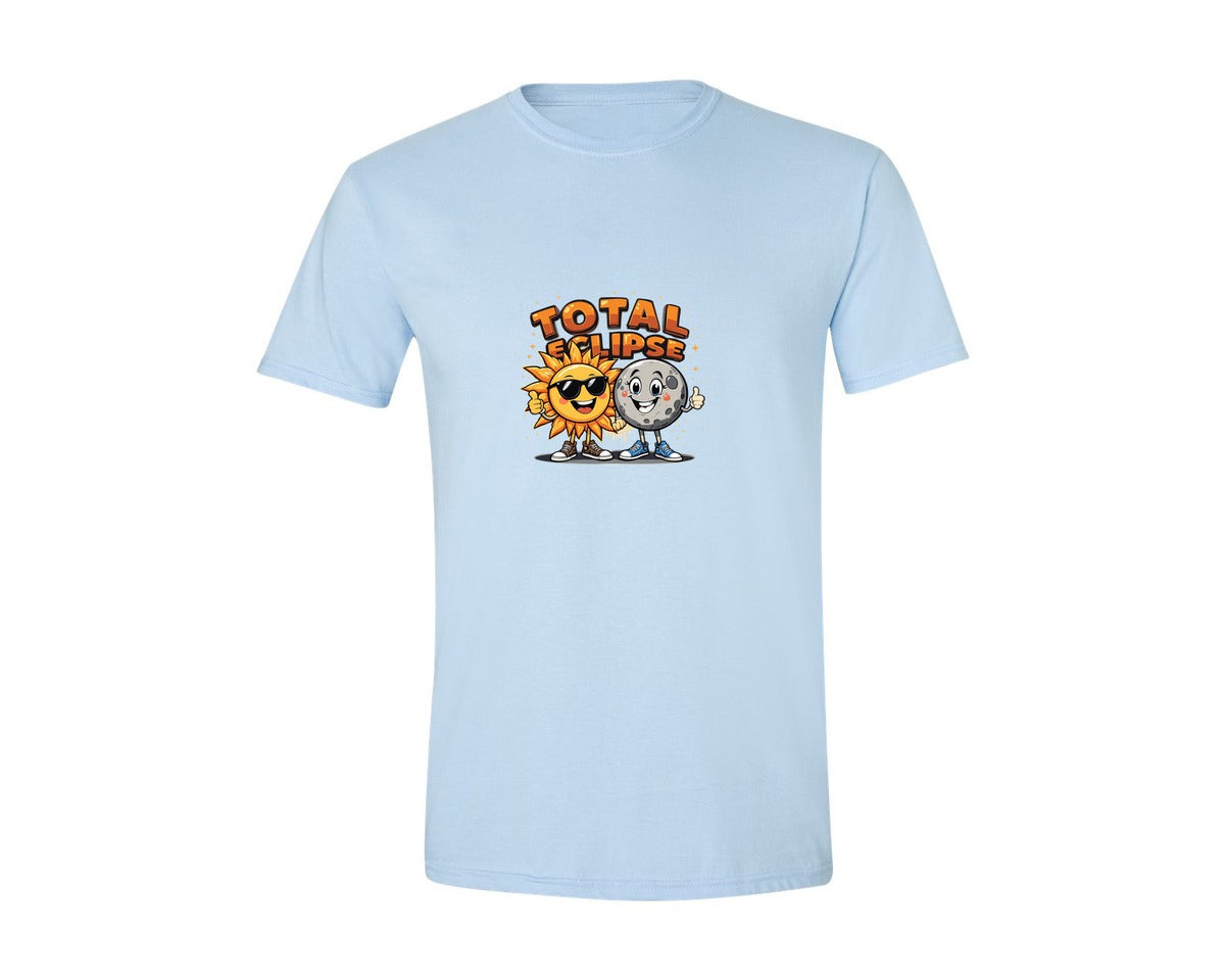 brand:Generic|color:Light Blue|Eclipse Cartoon T Shirt Design Graphic T-Shirt
