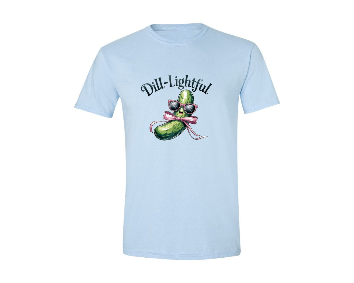 brand:Generic|color:Light Blue|Dill Lightful Funny Pickle 2 Graphic T-Shirt