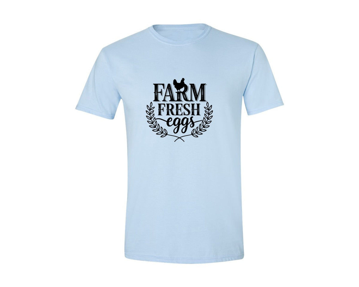 brand:Generic|color:Light Blue|Farm Fresh Eggs T Shirt Design Silhouet Graphic T-Shirt