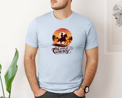 brand:Bella Canvas|color:Light Blue|Little Cowboy Western Horse Riding 3 Graphic T-Shirt