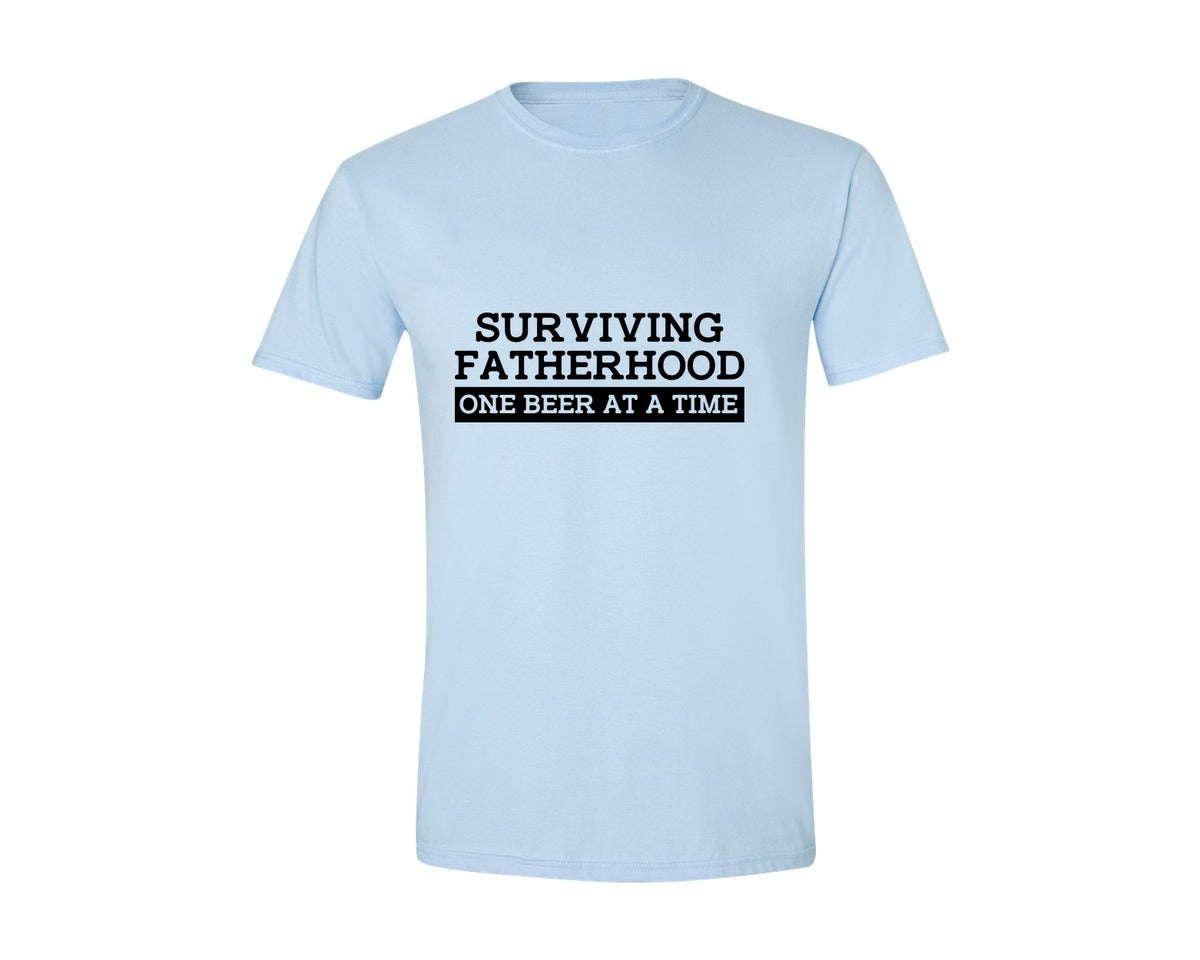 brand:Generic|color:Light Blue|Surviving Fatherhood Mens T Shirt Graphic T-Shirt