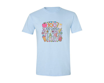 brand:Generic|color:Light Blue|100 Days Of School 57 Graphic T-Shirt