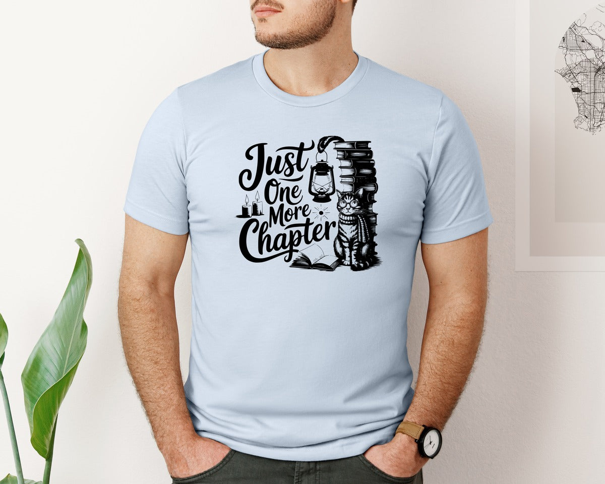 brand:Bella Canvas|color:Light Blue|Just One More Chapter T Shirt Design Graphic T-Shirt