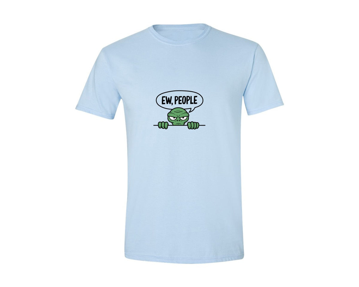 brand:Generic|color:Light Blue|Ew People Alien Ufo T Shirt Design Graphic T-Shirt