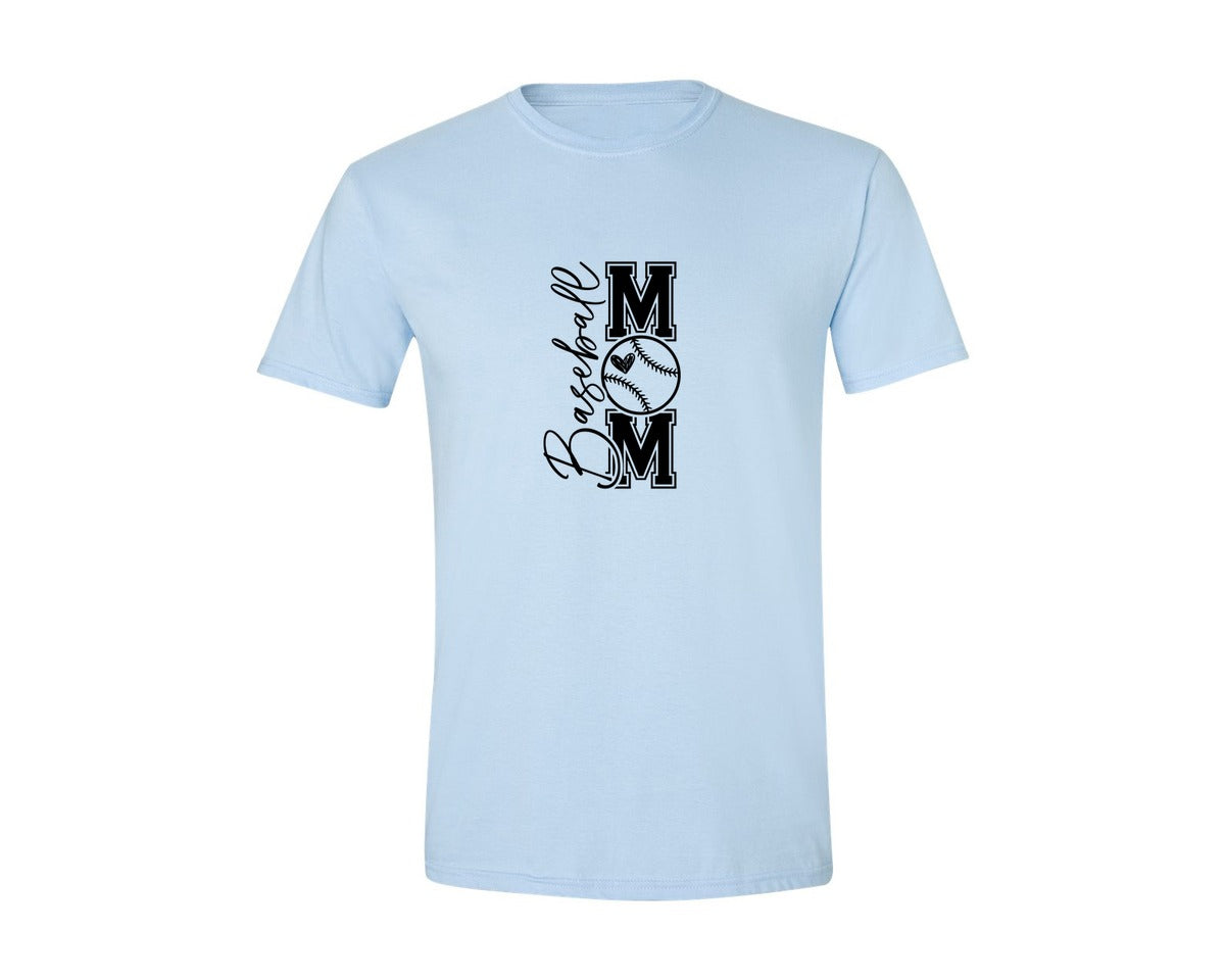 brand:Generic|color:Light Blue|Baseball Mom Baseball Mom 2 Graphic T-Shirt