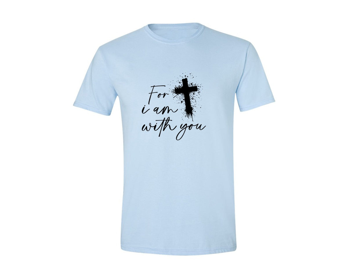 brand:Generic|color:Light Blue|Fear Not Christianity Bible Graphic T-Shirt