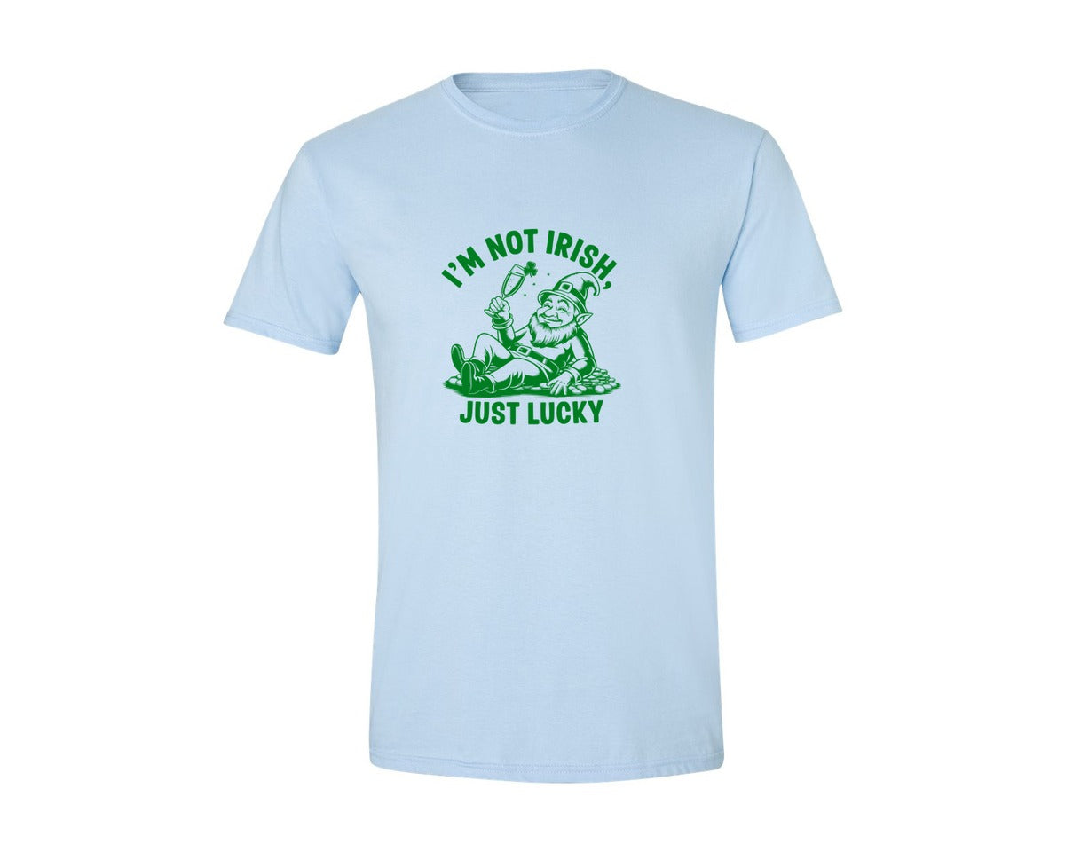 brand:Generic|color:Light Blue|Im Not Irish Just Lucky Design Graphic T-Shirt
