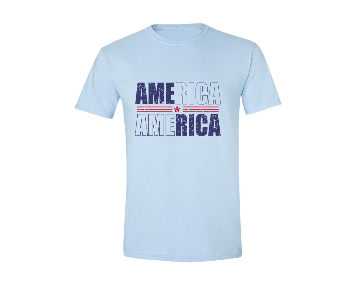 brand:Generic|color:Light Blue|America Patriotic Graphic T-Shirt