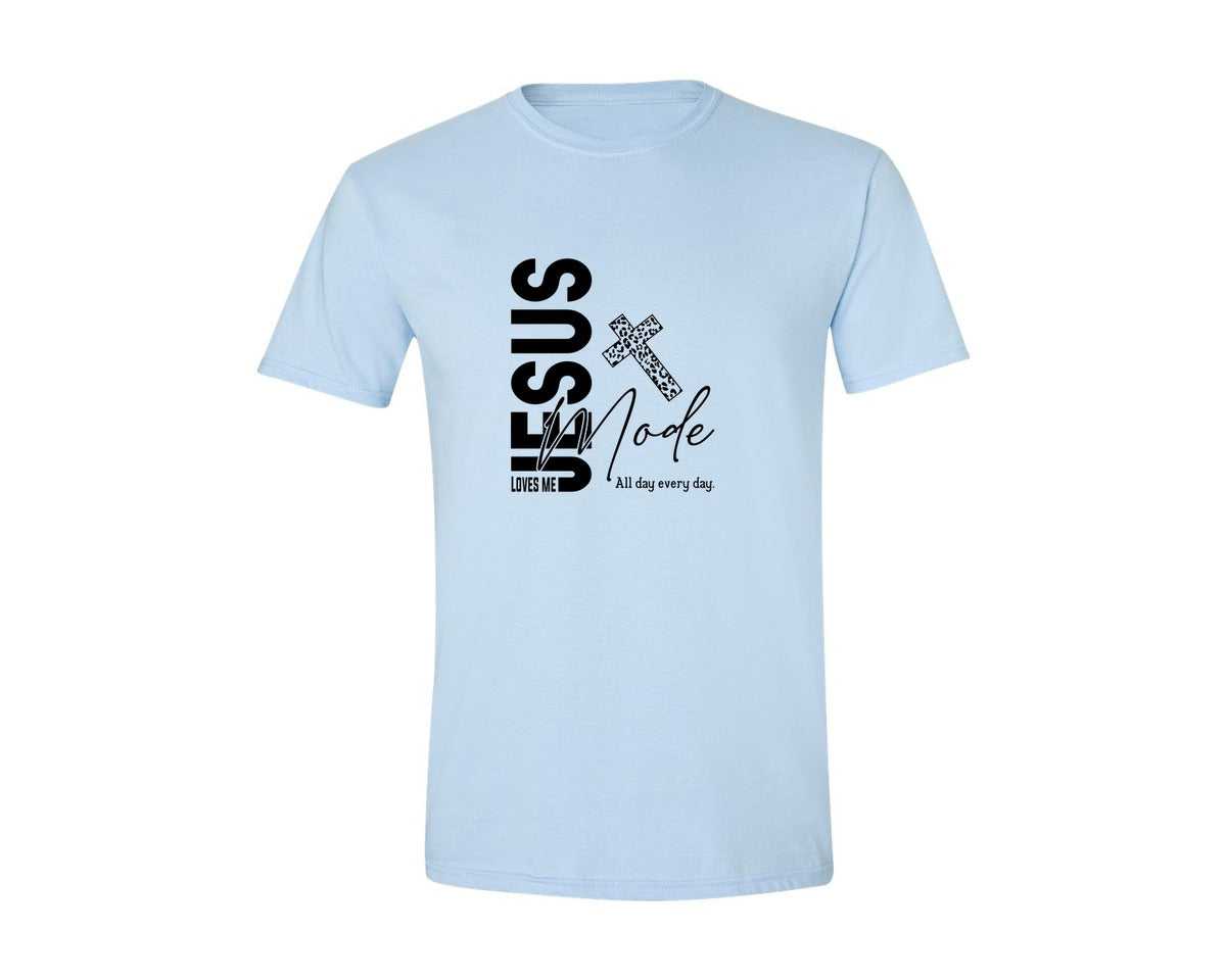 brand:Generic|color:Light Blue|Jesus Loves Me Love Like Jesus Graphic T-Shirt