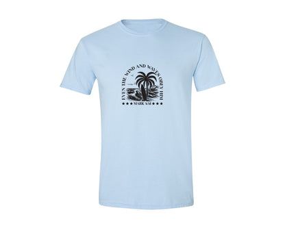brand:Generic|color:Light Blue|Wind And Waves Obey Him Mark 441 Graphic T-Shirt