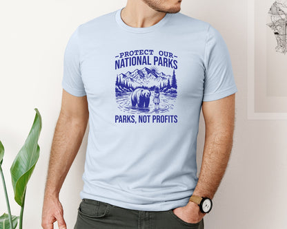 brand:Bella Canvas|color:Light Blue|Protect Our National Parks Shirt Save Graphic T-Shirt