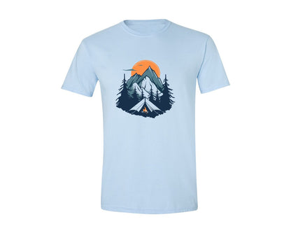 brand:Generic|color:Light Blue|Sunset Camping Adventure T Shirt Design 8 Graphic T-Shirt
