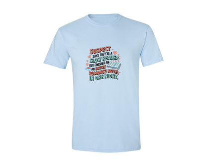 brand:Generic|color:Light Blue|Suspect Claims Reading Lover Bookish 2 Graphic T-Shirt