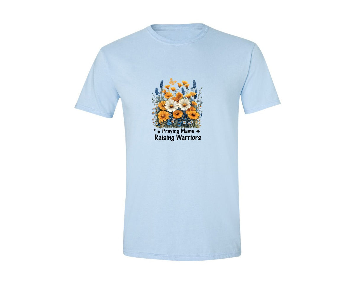brand:Generic|color:Light Blue|Praying Mama Boho Floral Mama 2 Graphic T-Shirt