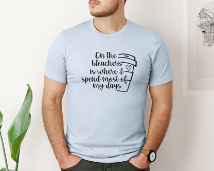 brand:Bella Canvas|color:Light Blue|On The Bleachers Sports Mom Graphic T-Shirt