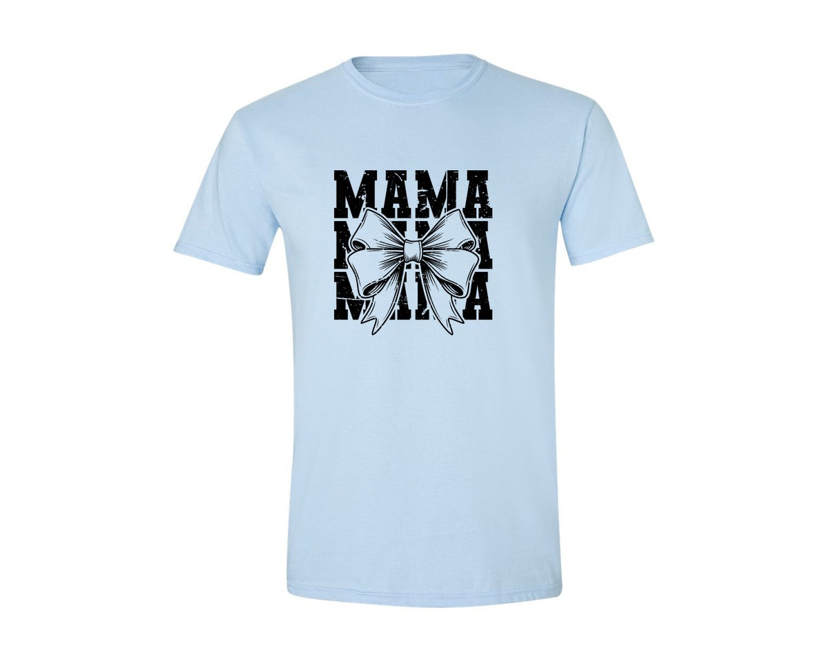 brand:Generic|color:Light Blue|Mama Mom Mama Coquette Graphic T-Shirt