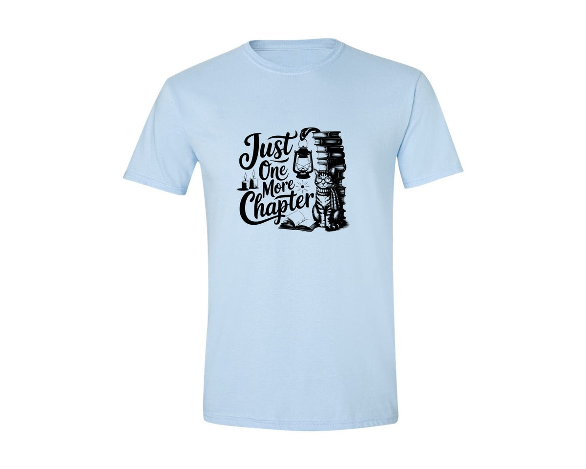 brand:Generic|color:Light Blue|Just One More Chapter T Shirt Design Graphic T-Shirt