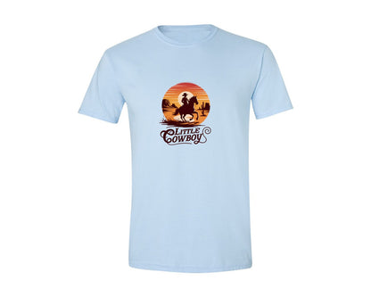 brand:Generic|color:Light Blue|Little Cowboy Western Horse Riding 3 Graphic T-Shirt