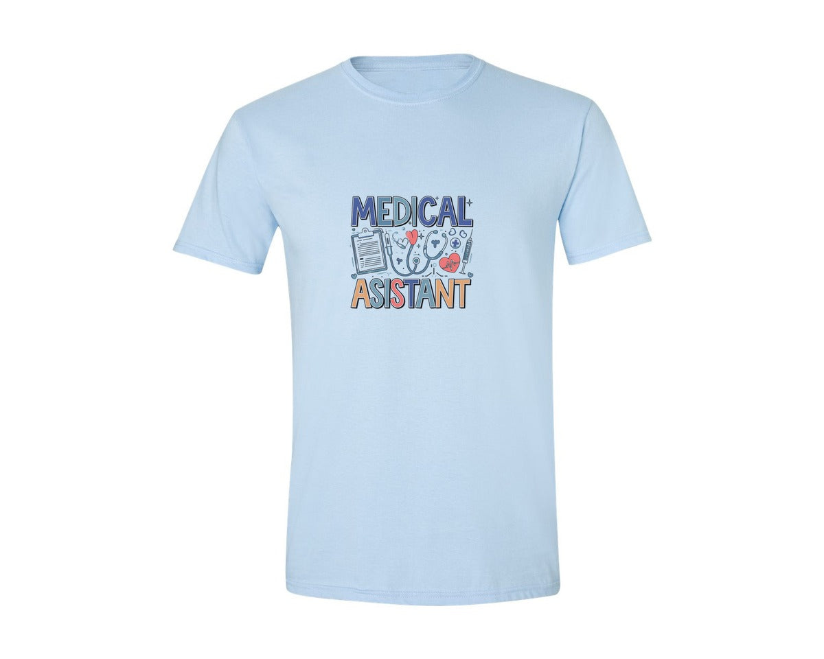 brand:Generic|color:Light Blue|Medical Assistant 7 Graphic T-Shirt