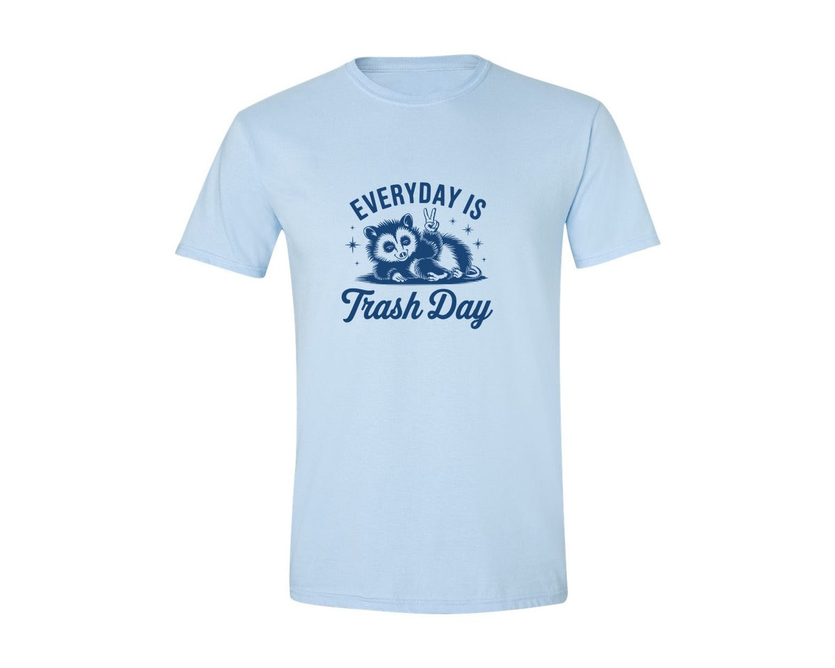 brand:Generic|color:Light Blue|Everyday Is Trash Day Design Graphic T-Shirt