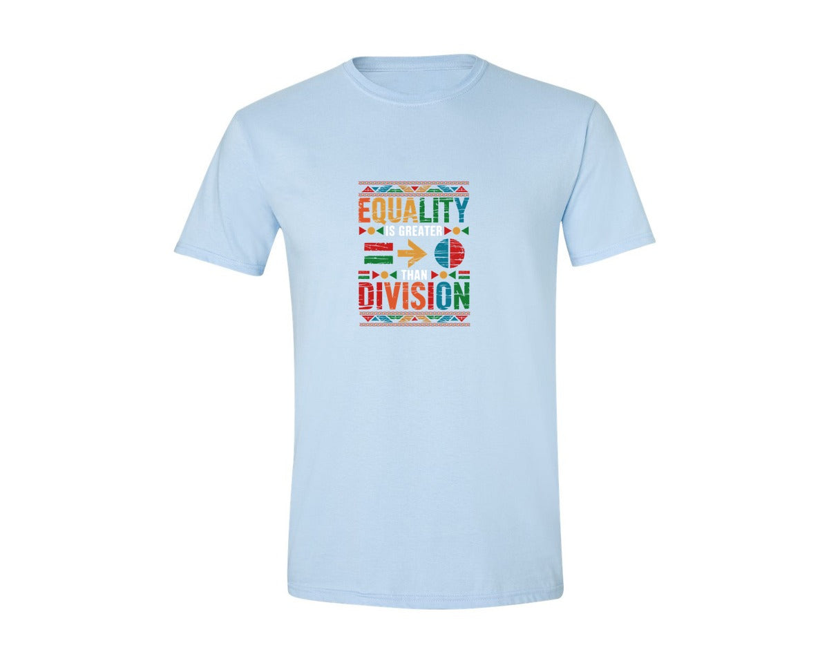 brand:Generic|color:Light Blue|Equality Is Greater Than Division 6 Graphic T-Shirt
